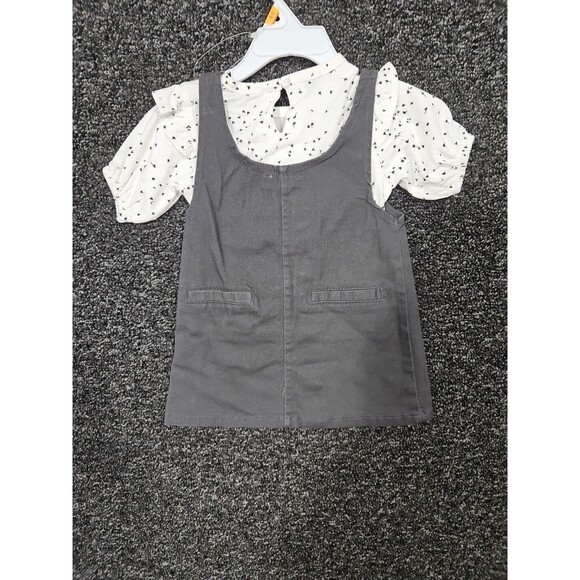 Jessica Simpson Baby Girl Infant 12 Month Dress Shirt Set Gray White New NWT - Picture 6 of 10
